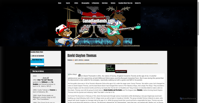 Security scan screenshot of https://canadianbands.com/david-clayton-thomas/