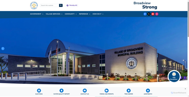 Security scan screenshot of https://broadview-il.gov/
