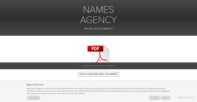Security scan screenshot of https://new.express.adobe.com/webpage/0zEmDBl3A6erg