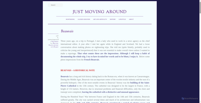 Security scan screenshot of https://justmovingaround.com/2018/05/13/beauvais-france/