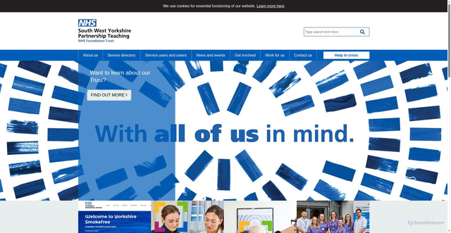 Security scan screenshot of http://www.southwestyorkshire.nhs.uk/