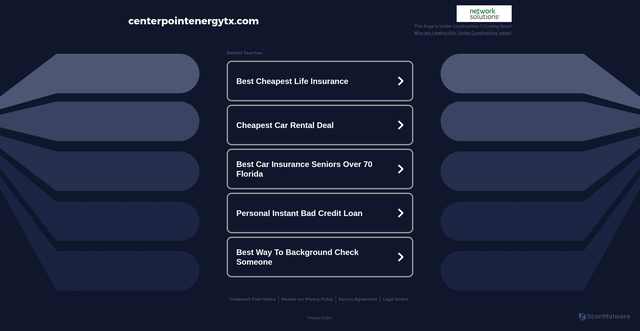 Security scan screenshot of https://www.centerpointenergytx.com/