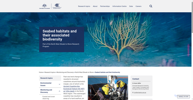 Security scan screenshot of https://www.aims.gov.au/nw-shoals-to-shore/seabed-habitats-and-biodiversity