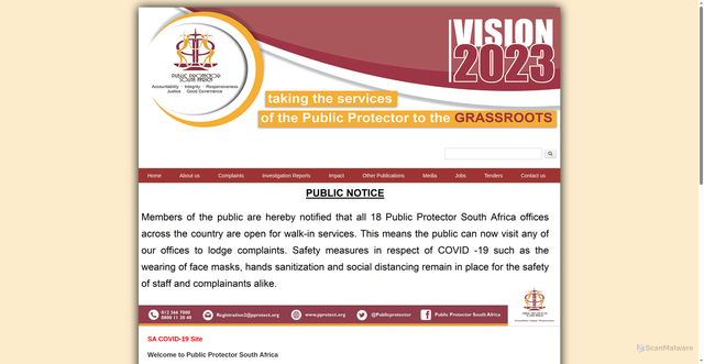 Security scan screenshot of https://publicprotector.org