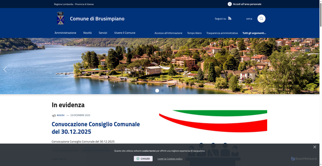 Security scan screenshot of https://www.comune.brusimpiano.va.it/it-it/home