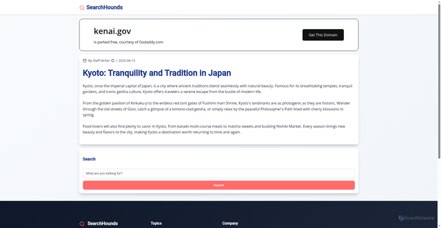 Security scan screenshot of https://kenai.gov/