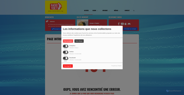 Security scan screenshot of http://radiotidett.org/'%20+%20image%20+%20'