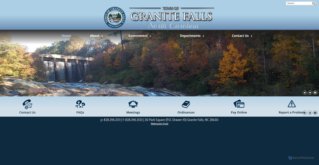 Security scan screenshot of https://granitefallsnc.gov/