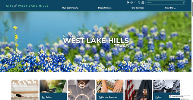 Security scan screenshot of https://westlakehills.gov/
