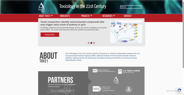 Security scan screenshot of https://tox21.gov/