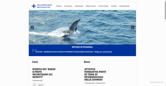 Security scan screenshot of https://www.veterinaricuneo.it/