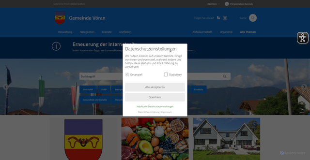 Security scan screenshot of https://www.comune.verano.bz.it/de