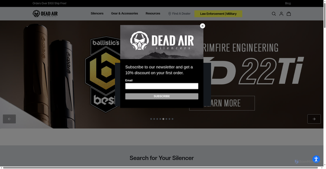 Security scan screenshot of https://deadairsilencers.com