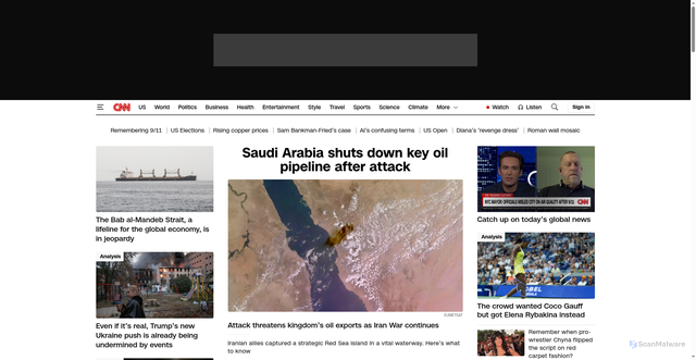Security scan screenshot of https://www.cnn.com