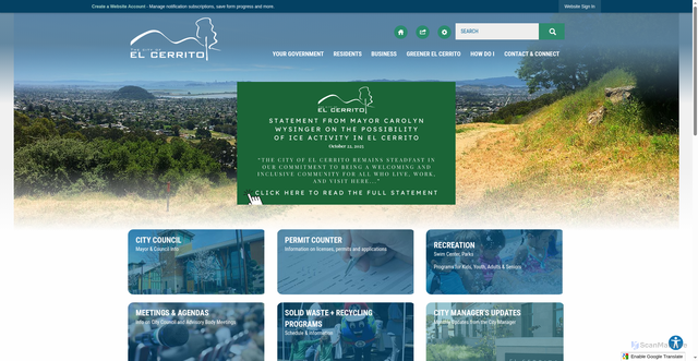 Security scan screenshot of https://elcerrito.gov/