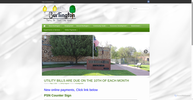 Security scan screenshot of https://burlingtonkansas.gov/