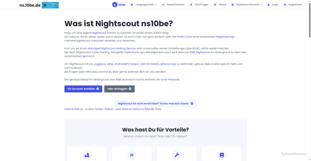 Security scan screenshot of https://10be.de