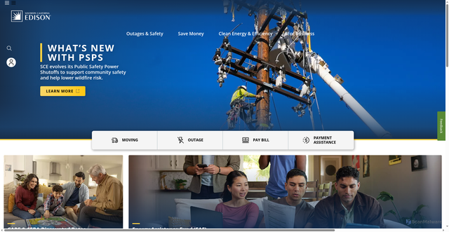 Security scan screenshot of https://www.sce.com/