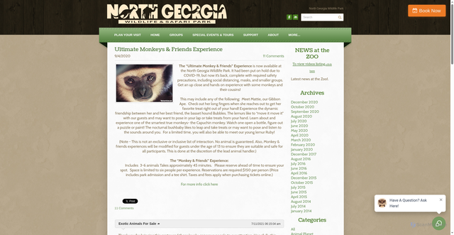 Security scan screenshot of https://www.northgeorgiazoo.com/zoo-news/ultimate-monkeys-friends-experience