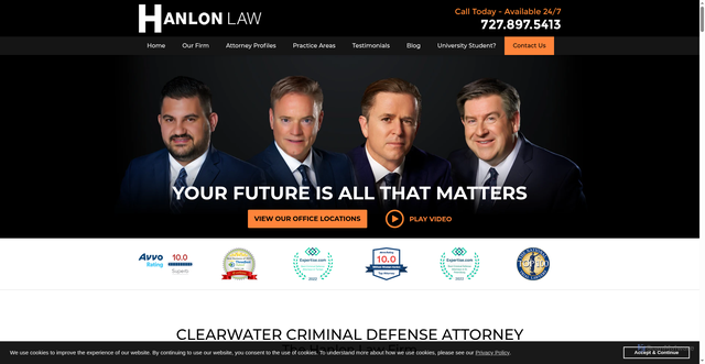 Security scan screenshot of https://www.criminalattorneyclearwater.net/