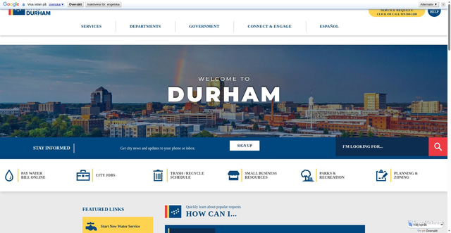 Security scan screenshot of https://durhamnc.gov
