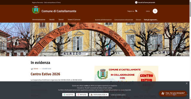 Security scan screenshot of https://www.comune.castellamonte.to.it