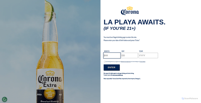 Security scan screenshot of https://www.coronausa.com