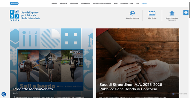 Security scan screenshot of https://www.esu.pd.it/