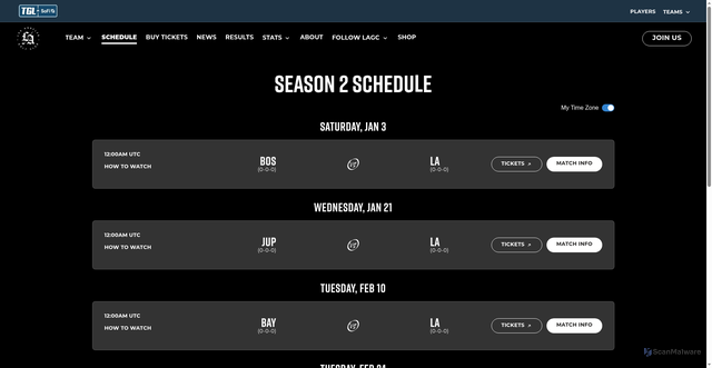 Security scan screenshot of https://tglgolf.com/lagc/schedule