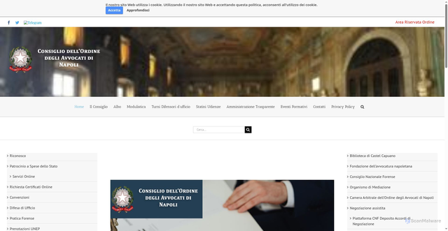 Security scan screenshot of https://www.ordineavvocatinapoli.it/
