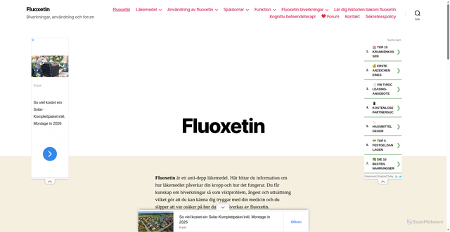 Security scan screenshot of https://fluoxetin.se