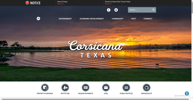 Security scan screenshot of https://www.cityofcorsicana.com/