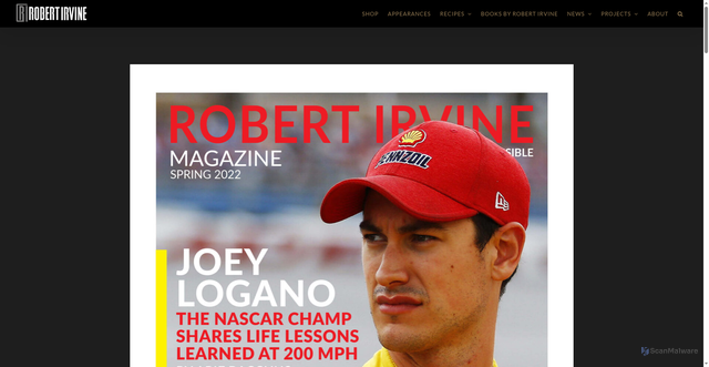 Security scan screenshot of https://chefirvine.com/magazine/interview-joey-logano