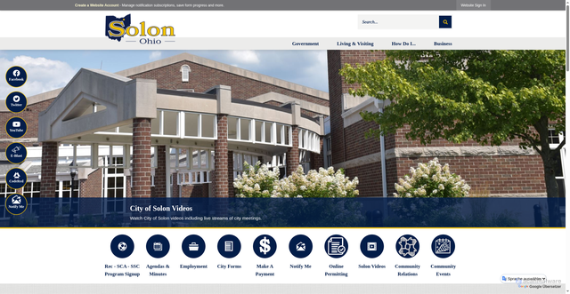 Security scan screenshot of https://www.solonohio.gov/