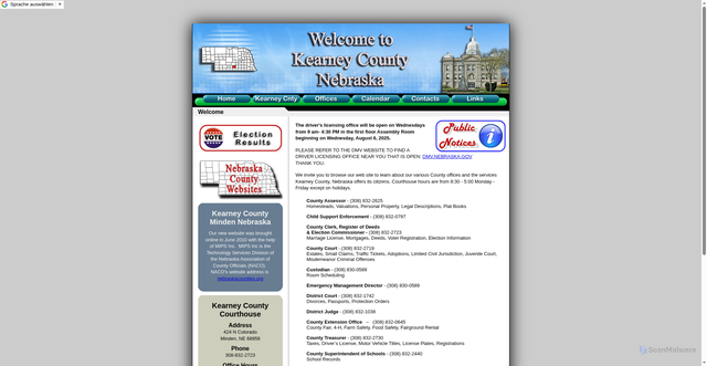 Security scan screenshot of https://kearneycounty.ne.gov/