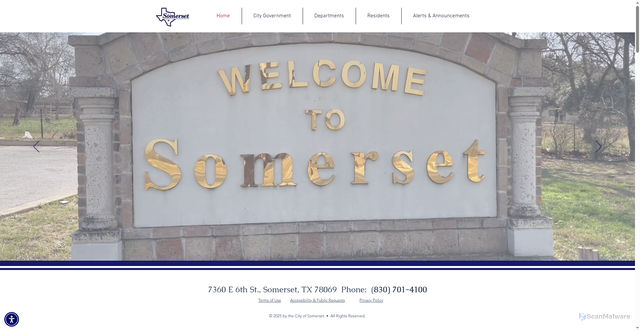 Security scan screenshot of https://www.somersettx.gov/