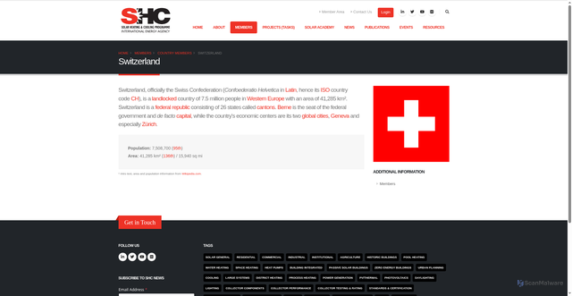 Security scan screenshot of https://www.iea-shc.org/countries/switzerland