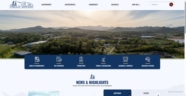 Security scan screenshot of https://millsriver.gov/