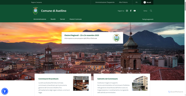 Security scan screenshot of https://www.comune.avellino.it/
