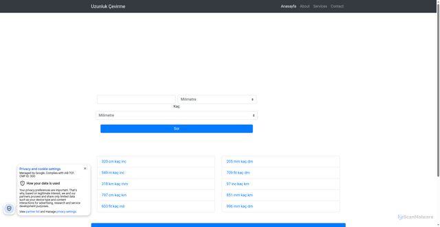 Security scan screenshot of https://uzunluk.cevirme.net