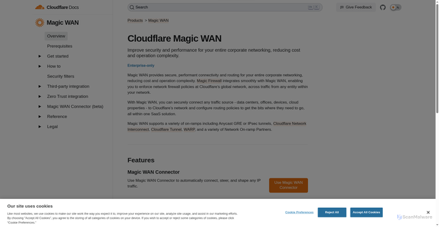 Security scan screenshot of https://cloudflare-docs-3z7.pages.dev/magic-wan/