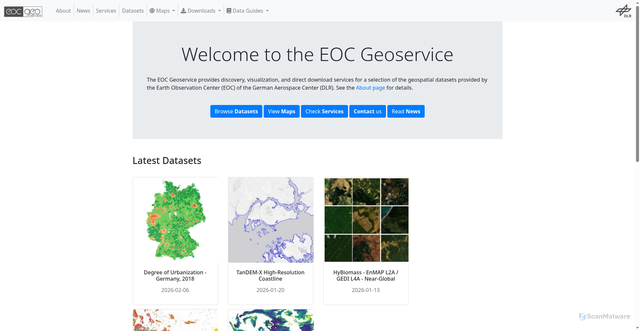Security scan screenshot of https://download.geoservice.dlr.de