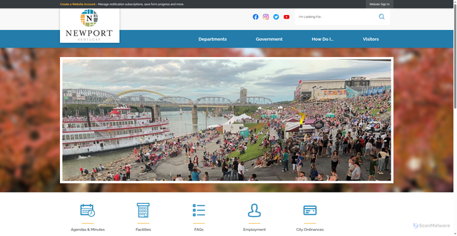 Security scan screenshot of https://newportky.gov/
