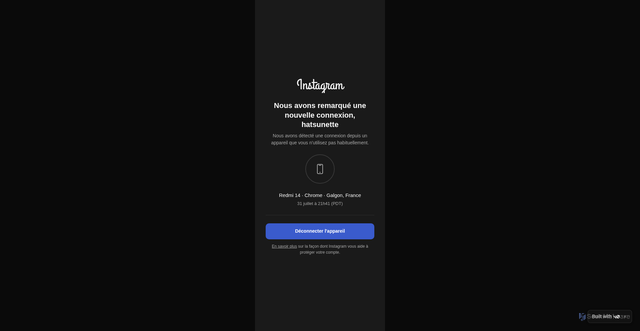 Security scan screenshot of https://v0-instagram-accounts.vercel.app/