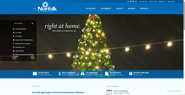 Security scan screenshot of https://norfolkne.gov/