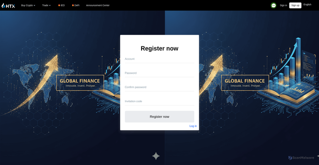 Security scan screenshot of https://huobi798.com/Userlogin/userRegister/Lang/en-us
