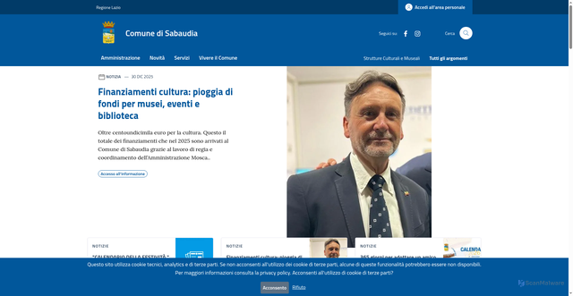 Security scan screenshot of https://comune.sabaudia.lt.it/