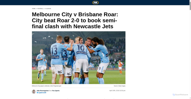 Security scan screenshot of https://foxsports.com.au/football/a-league/melbourne-city-v-brisbane-roar-live-stream-aleague-updates-kickoff-what-time-tv-watch-video-highlights/news-story/76f08c058a9064f58e8c8c143ee6c3fa
