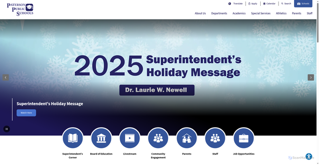 Security scan screenshot of https://www.paterson.k12.nj.us/