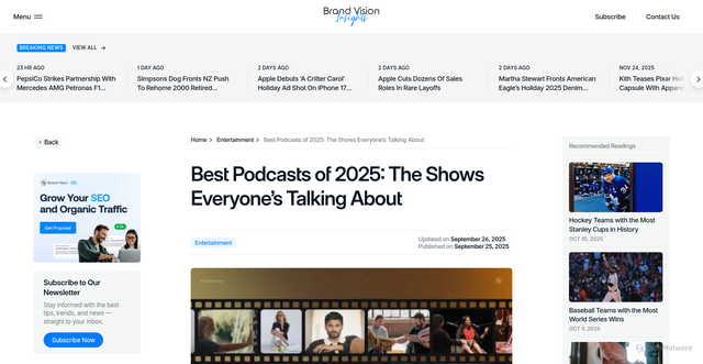 Security scan screenshot of https://www.brandvm.com/post/best-podcasts-2025
